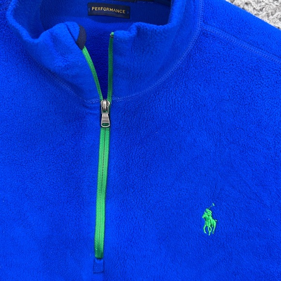 ๐ SOLD ๐ Polo Ralph Lauren Sweater Mens Medium Blue Pullover Performance Fleece - Picture 2 of 9